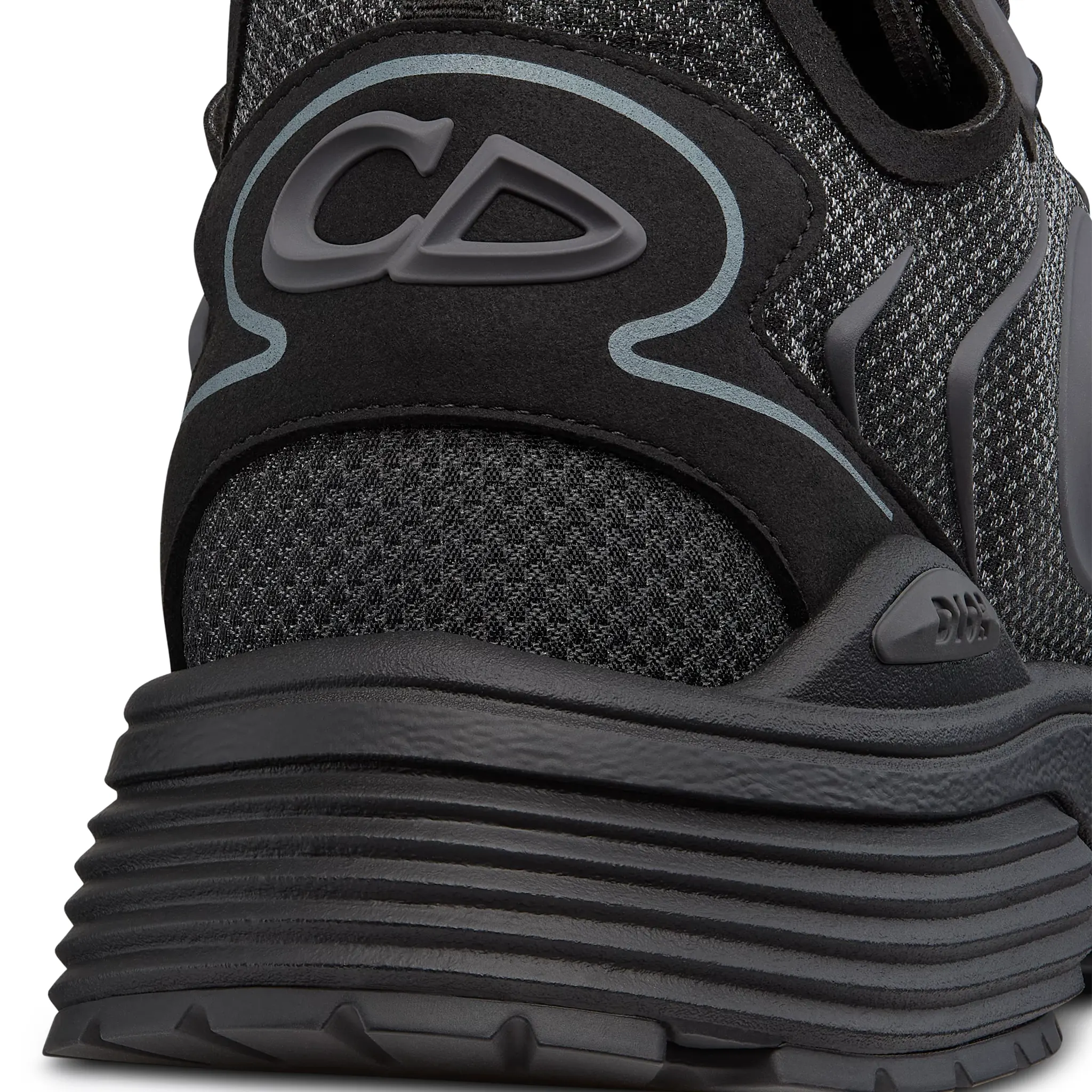 Detailed Back View of Dior B30 Countdown Black Grey Trainer 3SN342ABF_H968